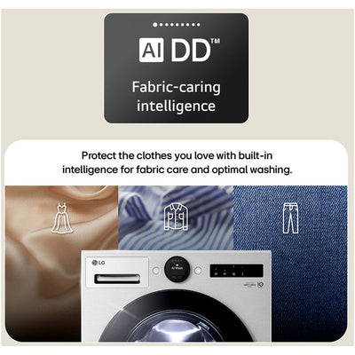LG F4X7009TBB 9kg 1400 Spin AI Direct Drive Freestanding Washing Machine Black