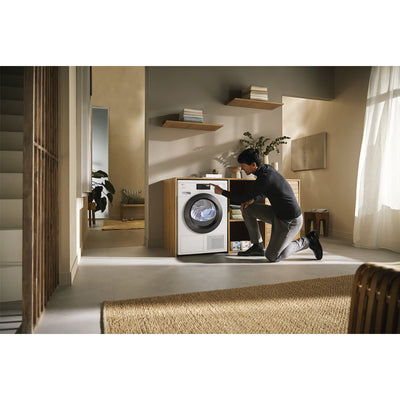 Miele TEC645WP EcoSpeed 8kg Freestanding Heat Pump Tumble Dryer Lotus White