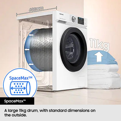 Samsung WW11DG6B25LBU1 11kg 1400 Spin Washing Machine Black - A Rated